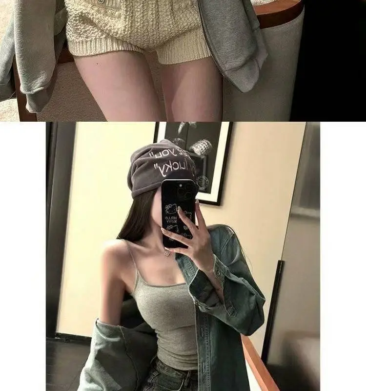 Spring and Summer New Style Comic Waist Sling Summer Outer Wear with Breast Pad Camisole for Women to Look Slim and Hot Girl to Cover Breasts and Wear Inside — feature 8
