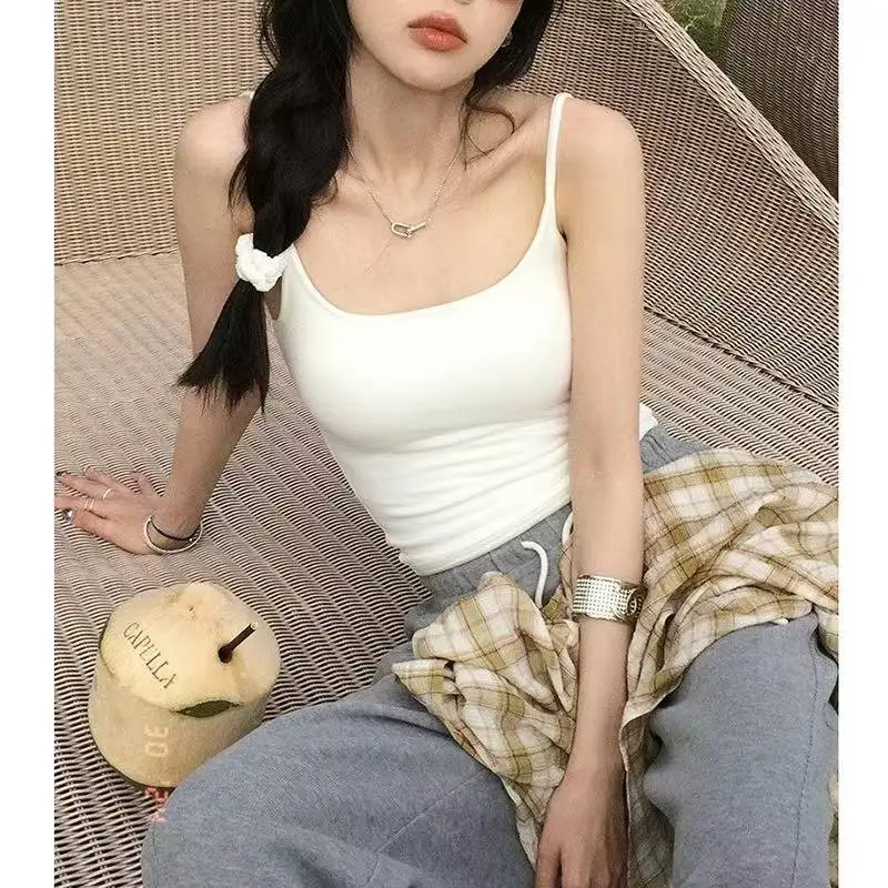 Spring and Summer New Style Comic Waist Sling Summer Outer Wear with Breast Pad Camisole for Women to Look Slim and Hot Girl to Cover Breasts and Wear Inside