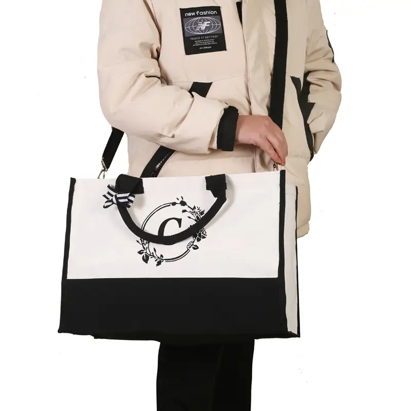 Amazon White Canvas Tote Bag Large Waterproof Eco-Friendly - Image 17