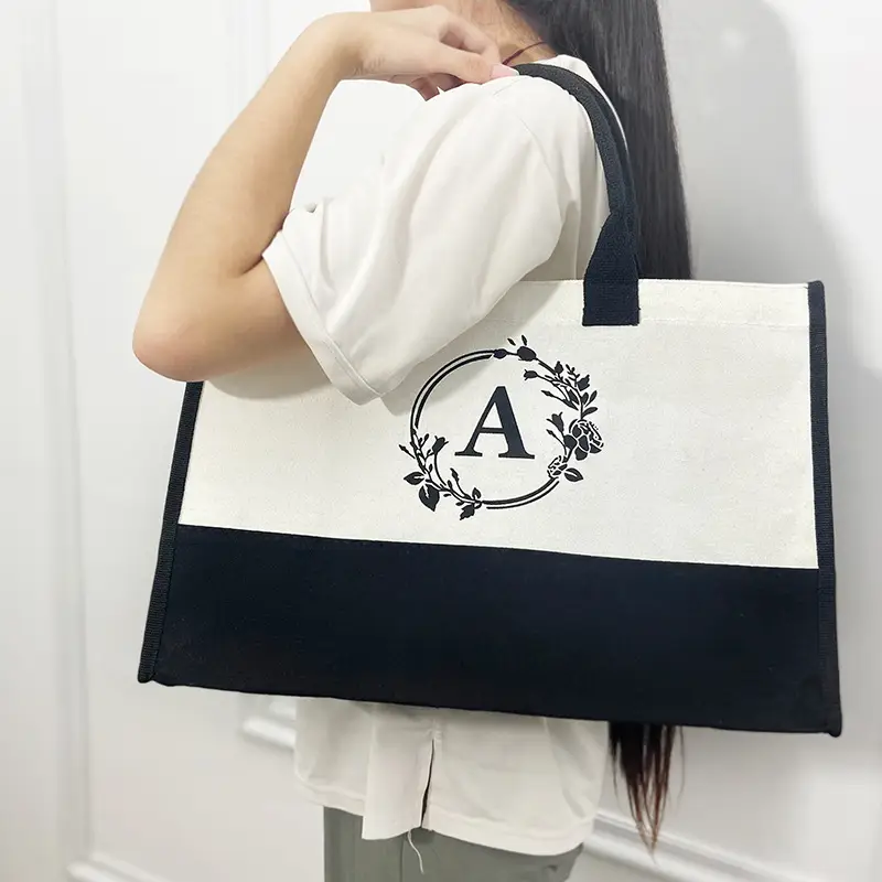 Amazon White Canvas Tote Bag Large Waterproof Eco-Friendly - Image 18