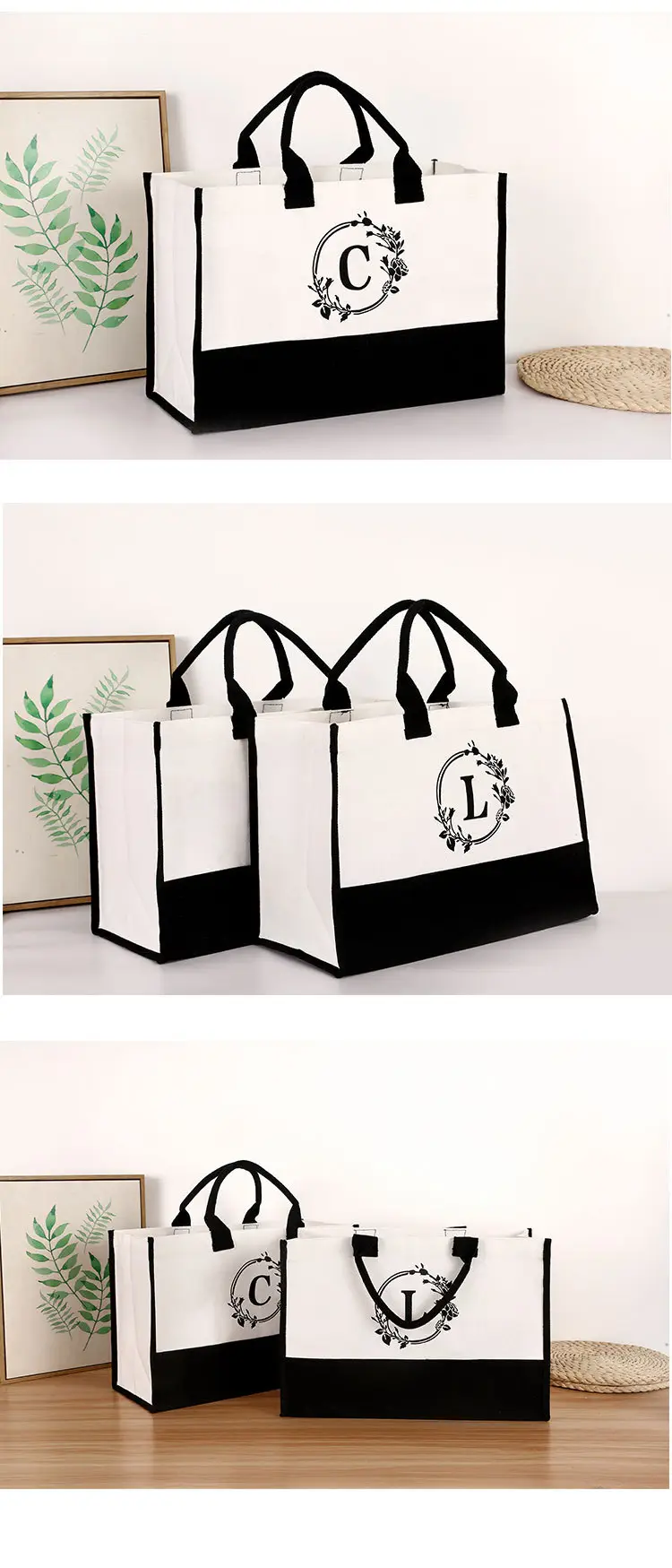 Amazon White Canvas Tote Bag Large Waterproof Eco-Friendly — feature 16