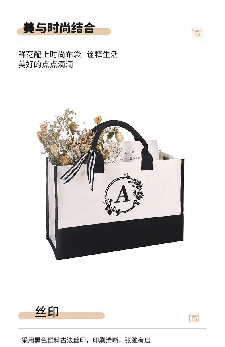 Amazon White Canvas Tote Bag Large Waterproof Eco-Friendly — feature 7