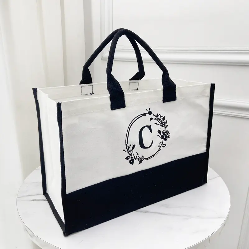 Amazon White Canvas Tote Bag Large Waterproof Eco-Friendly - Image 2