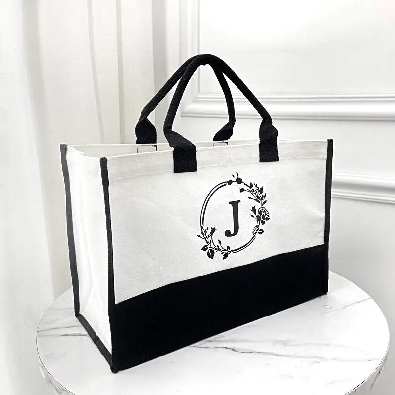 Amazon White Canvas Tote Bag Large Waterproof Eco-Friendly - Image 3