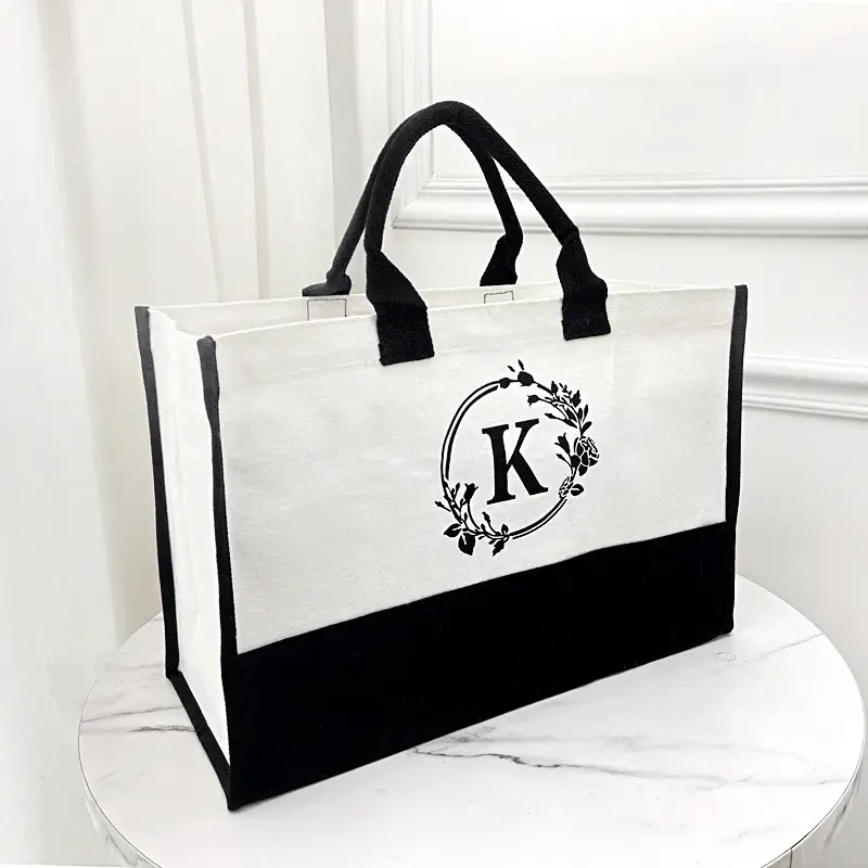Amazon White Canvas Tote Bag Large Waterproof Eco-Friendly - Image 4