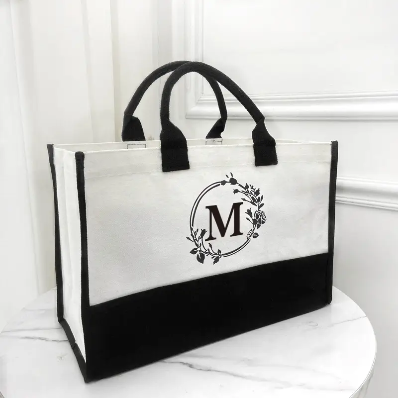 Amazon White Canvas Tote Bag Large Waterproof Eco-Friendly - Image 6