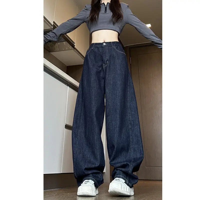 Wide Leg Jeans High Waist Dark Blue 2025 - Image 4