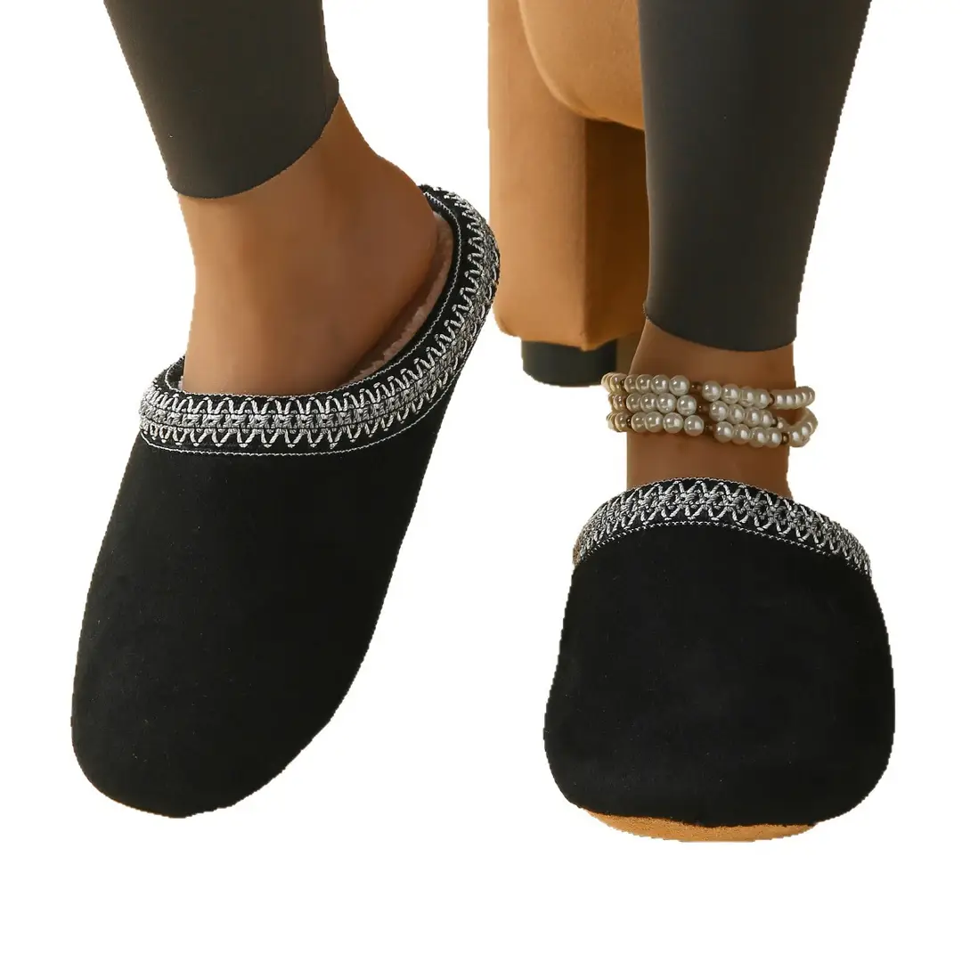 Cross-Border Autumn and Winter Casual Cartoon Dachshund Indoor Slippers, Warm and Lightweight Closed-Toe Home Maternity Cotton Slippers Wholesale