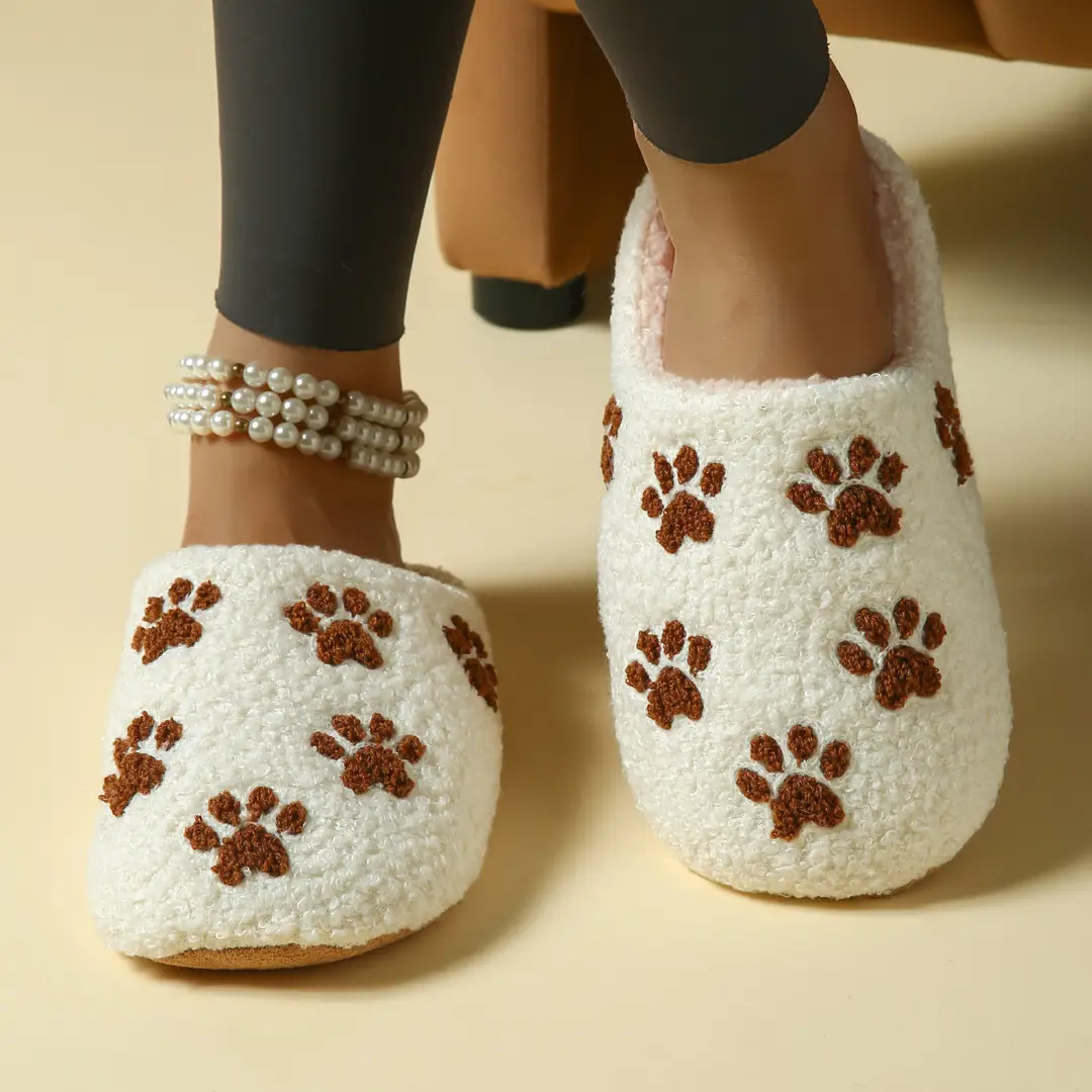 Cross-Border Autumn and Winter Casual Cartoon Dachshund Indoor Slippers, Warm and Lightweight Closed-Toe Home Maternity Cotton Slippers Wholesale