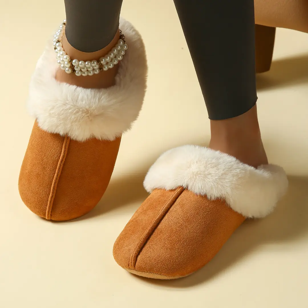 Cross-Border Autumn and Winter Casual Cartoon Dachshund Indoor Slippers, Warm and Lightweight Closed-Toe Home Maternity Cotton Slippers Wholesale