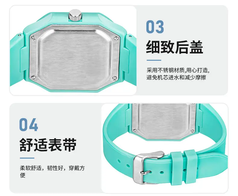 Luminous Square Quartz Watch for Girls — feature 7
