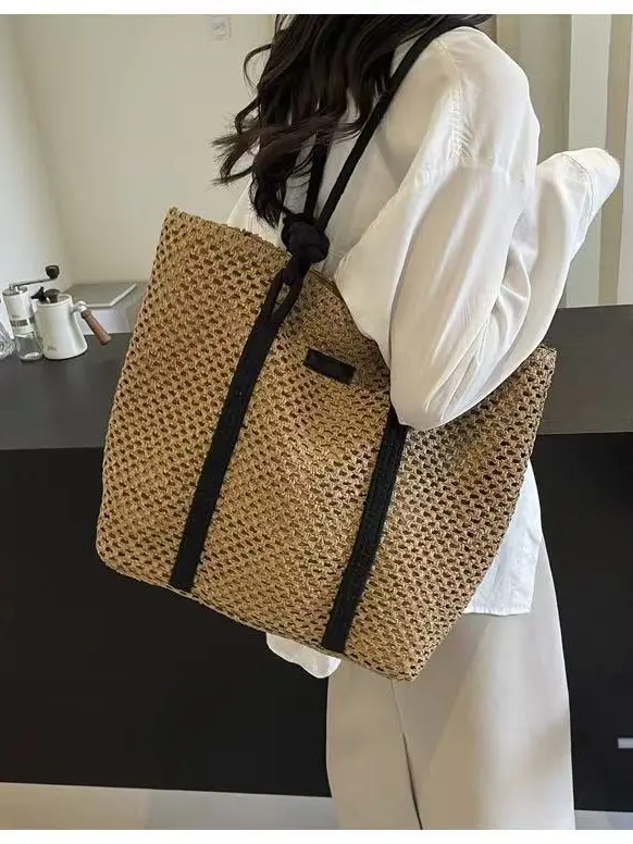 Straw Woven Large Shoulder Bag Women 2025 Spring Summer - Image 3