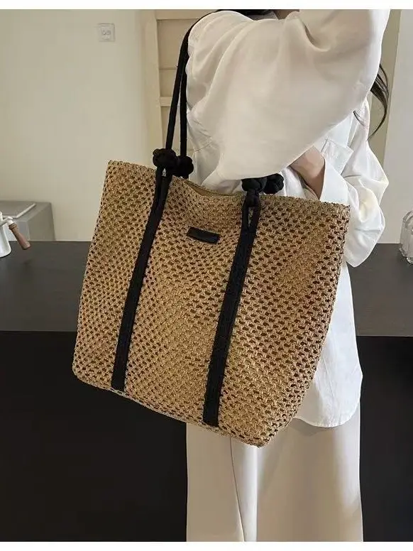 Straw Woven Large Shoulder Bag Women 2025 Spring Summer - Image 7