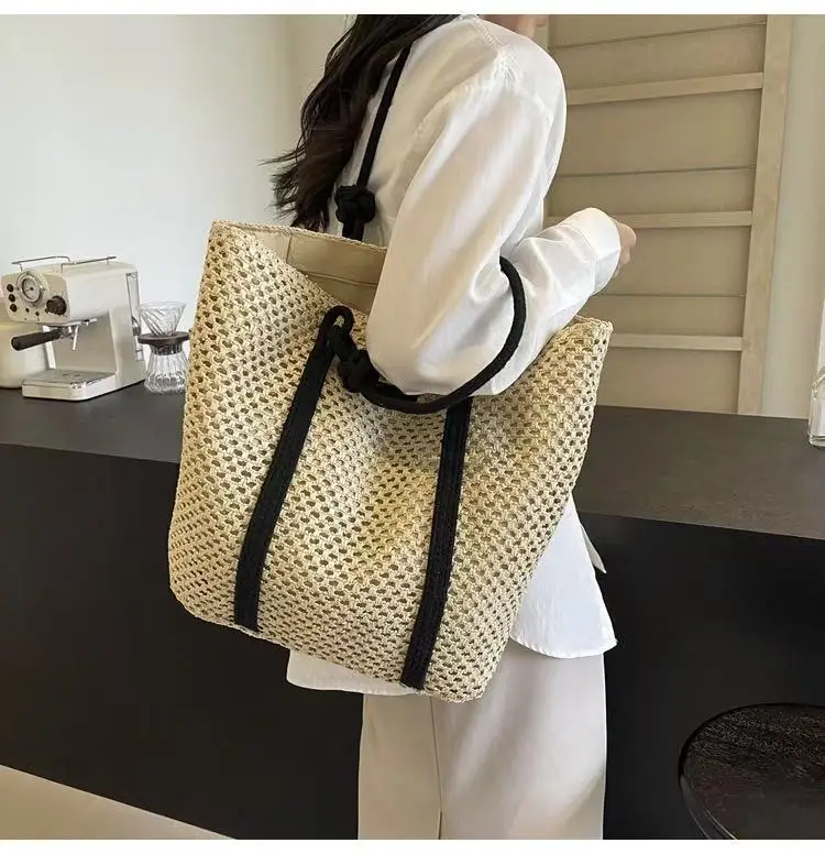 Straw Woven Large Shoulder Bag Women 2025 Spring Summer — feature 12