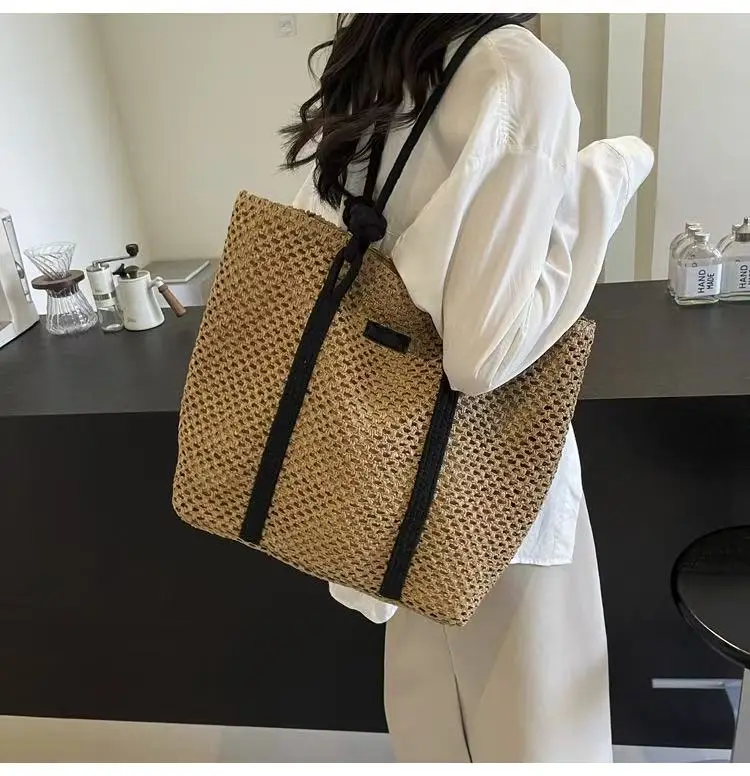 Straw Woven Large Shoulder Bag Women 2025 Spring Summer — feature 13