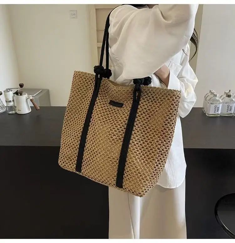 Straw Woven Large Shoulder Bag Women 2025 Spring Summer — feature 14