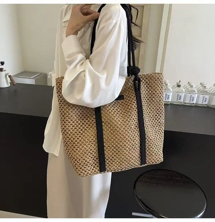 Straw Woven Large Shoulder Bag Women 2025 Spring Summer — feature 15