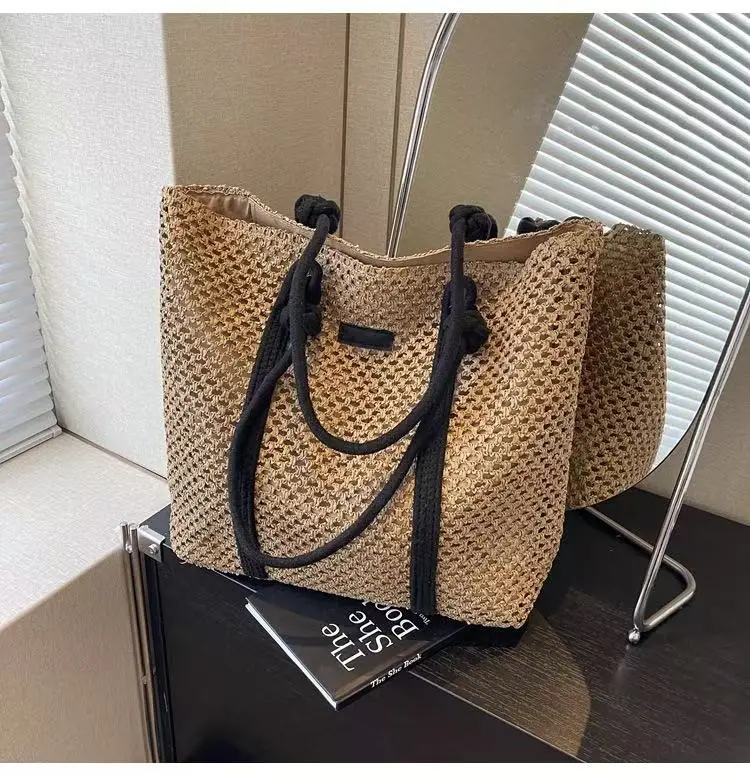 Straw Woven Large Shoulder Bag Women 2025 Spring Summer — feature 16