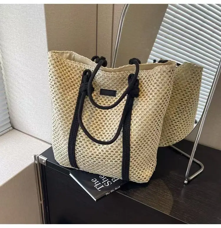Straw Woven Large Shoulder Bag Women 2025 Spring Summer — feature 18