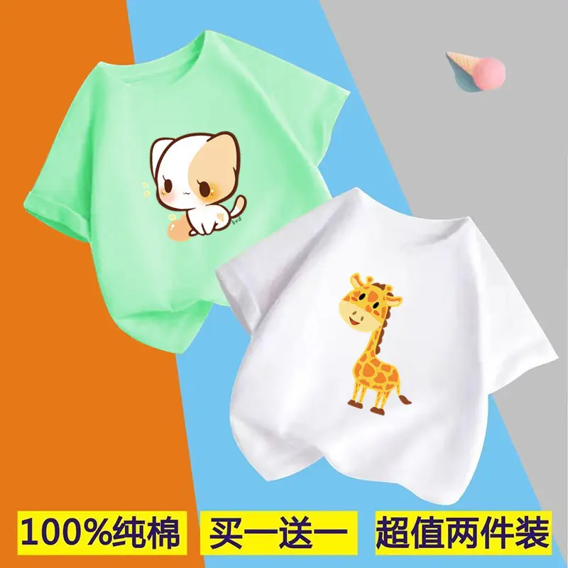 Children's Boys Pure Cotton Printed T-Shirt Short Sleeve - Image 11