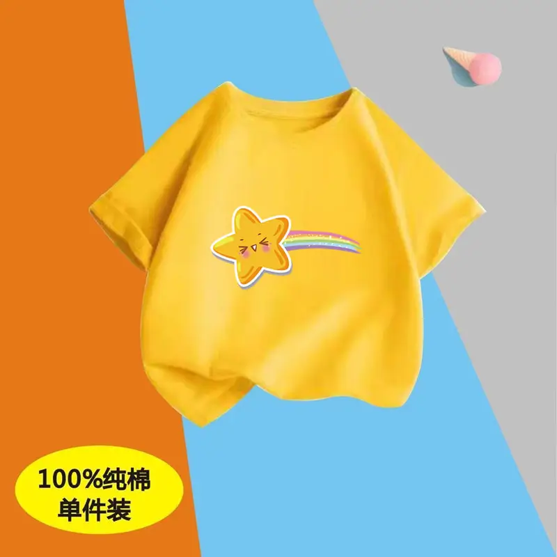 Children's Boys Pure Cotton Printed T-Shirt Short Sleeve - Image 26