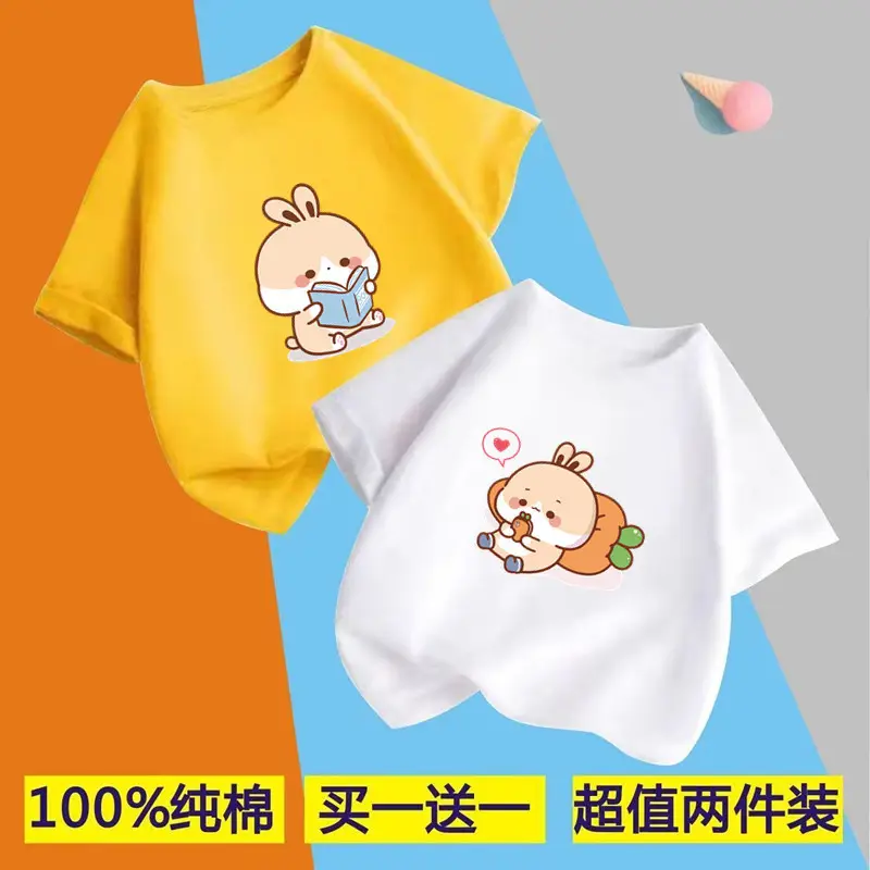 Children's Boys Pure Cotton Printed T-Shirt Short Sleeve - Image 3