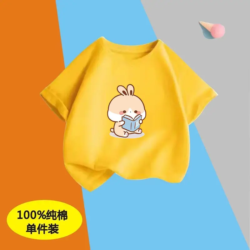 Children's Boys Pure Cotton Printed T-Shirt Short Sleeve - Image 30