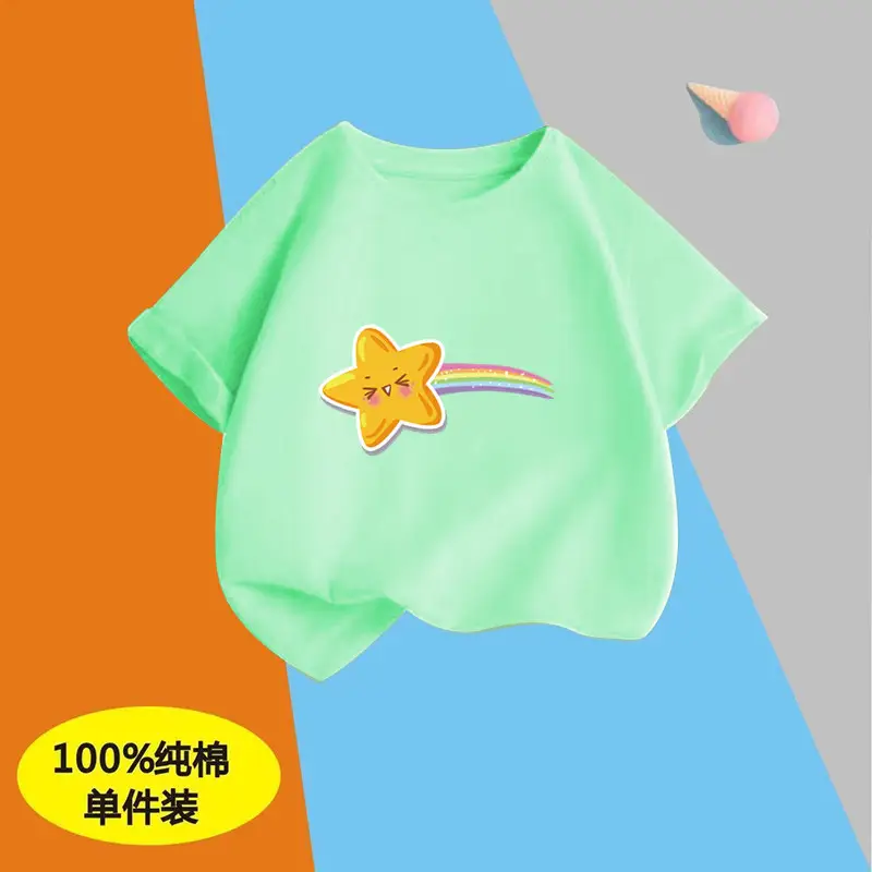 Children's Boys Pure Cotton Printed T-Shirt Short Sleeve - Image 32