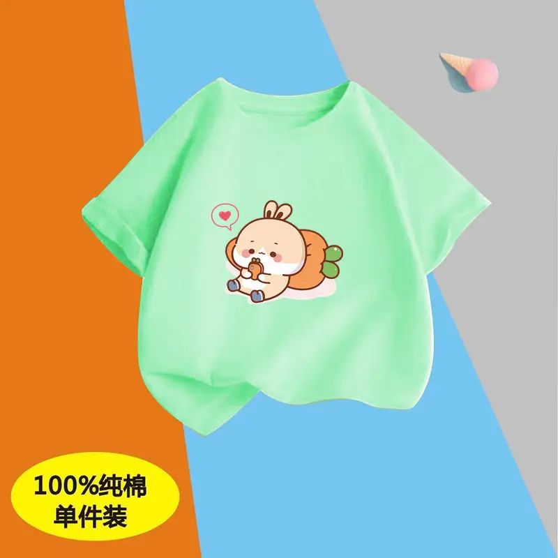 Children's Boys Pure Cotton Printed T-Shirt Short Sleeve - Image 33
