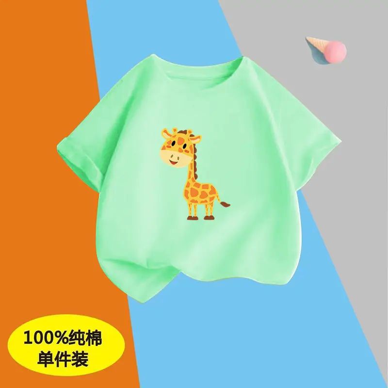 Children's Boys Pure Cotton Printed T-Shirt Short Sleeve - Image 35