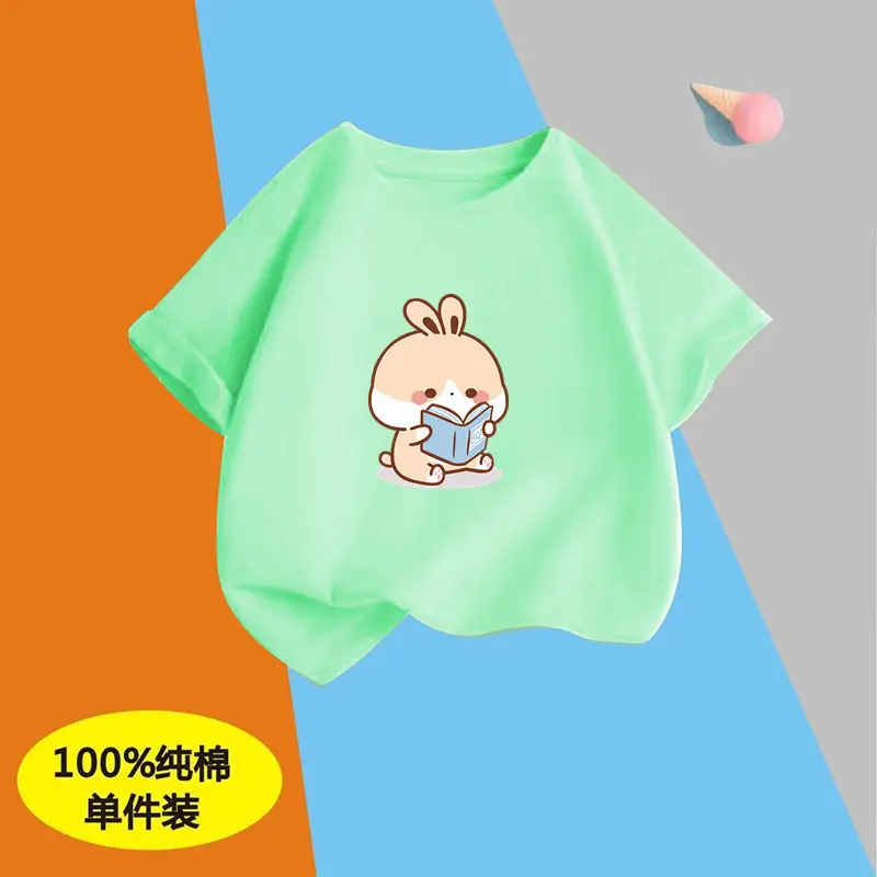 Children's Boys Pure Cotton Printed T-Shirt Short Sleeve - Image 36