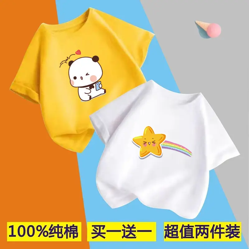 Children's Boys Pure Cotton Printed T-Shirt Short Sleeve - Image 7