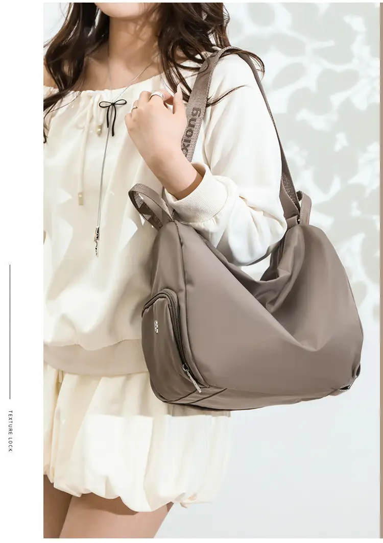 Women's Crossbody Backpack Beige Oxford Cloth Large Capacity — feature 24