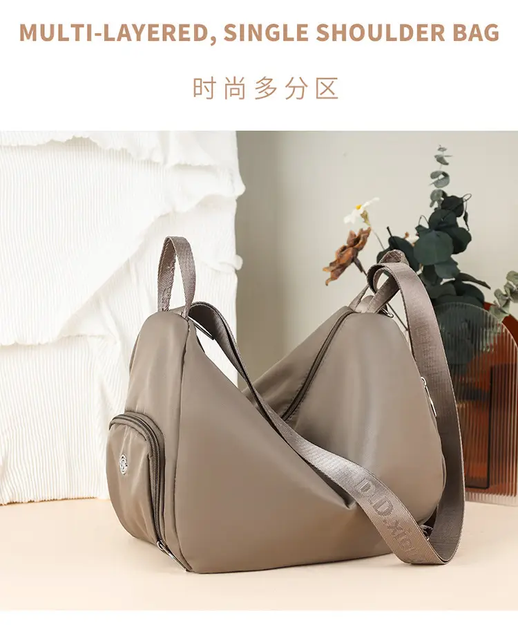 Women's Crossbody Backpack Beige Oxford Cloth Large Capacity — feature 6