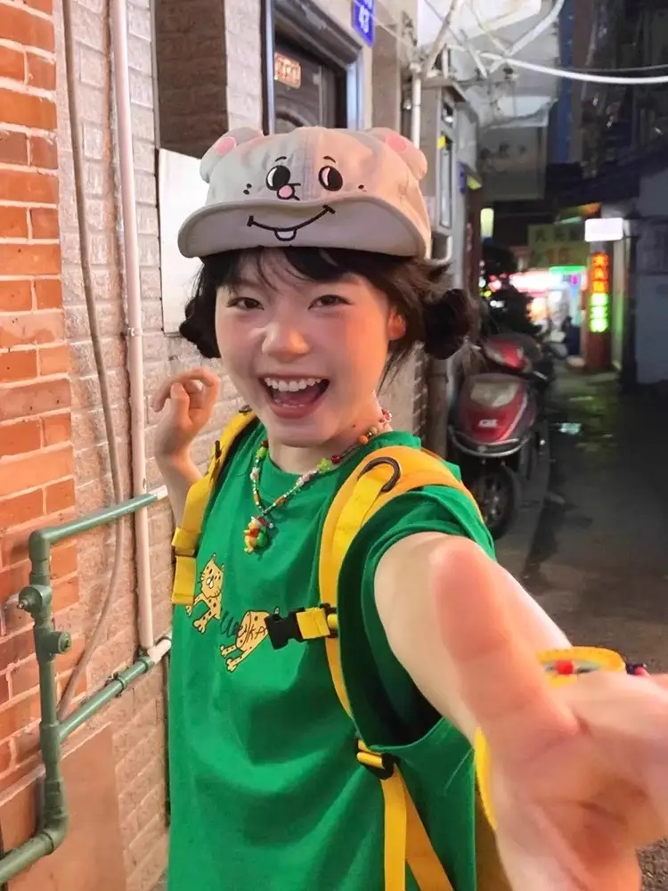 Cute Green Cartoon Cap for Girls Summer Wear — feature 6