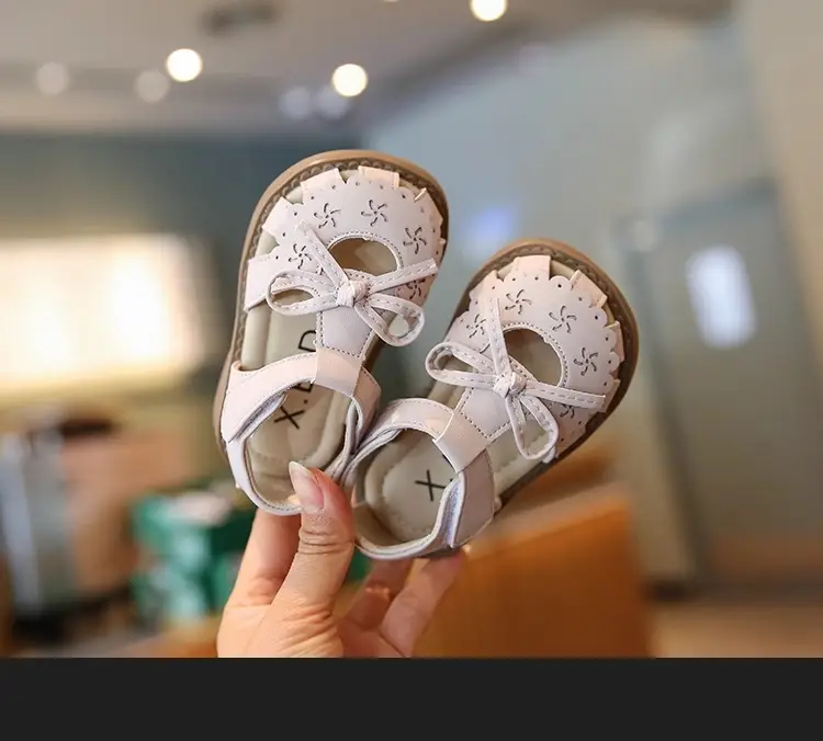Baby Princess Sandals White Bow Soled 2-3Yrs — feature 15