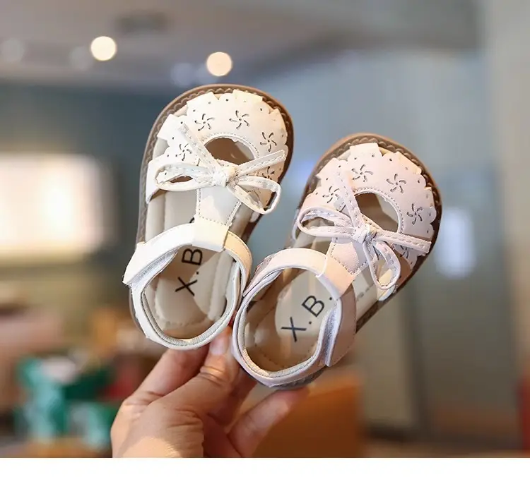 Baby Princess Sandals White Bow Soled 2-3Yrs — feature 5