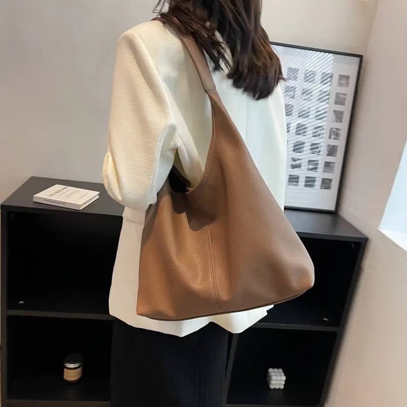 Vintage Litchi Underarm Bucket Bag Women 2025 - Image 6