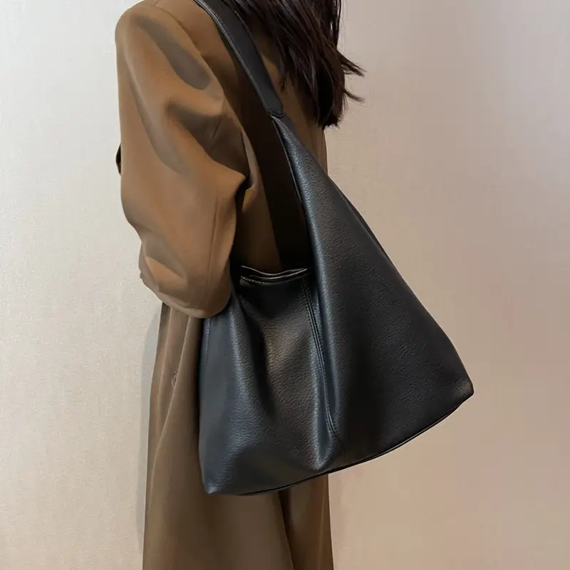 Vintage Litchi Underarm Bucket Bag Women 2025 - Image 8