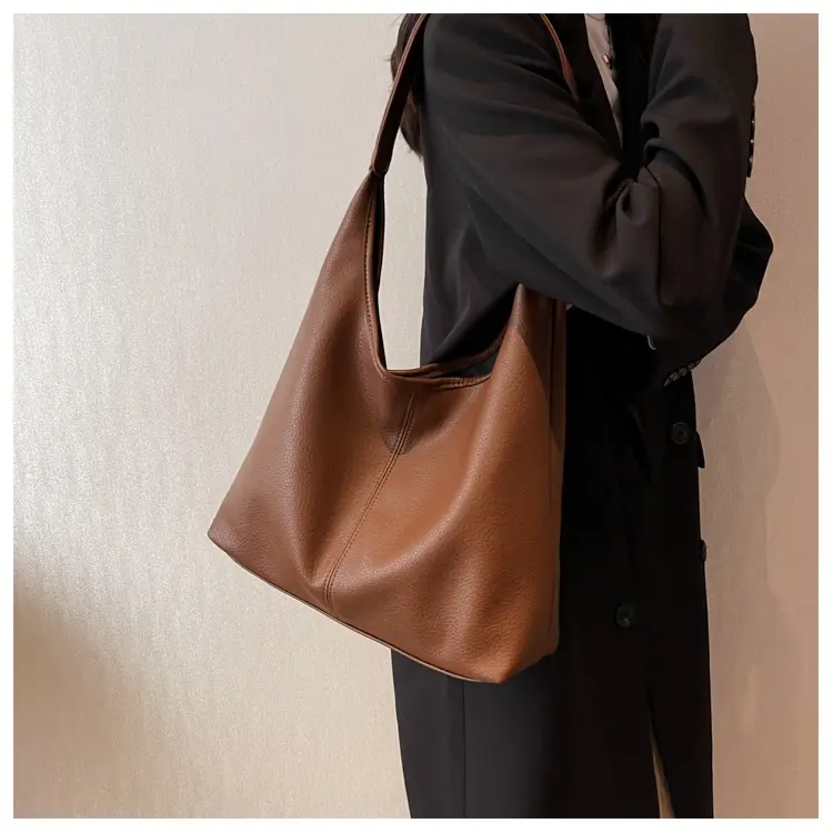 Vintage Litchi Underarm Bucket Bag Women 2025 — feature 22