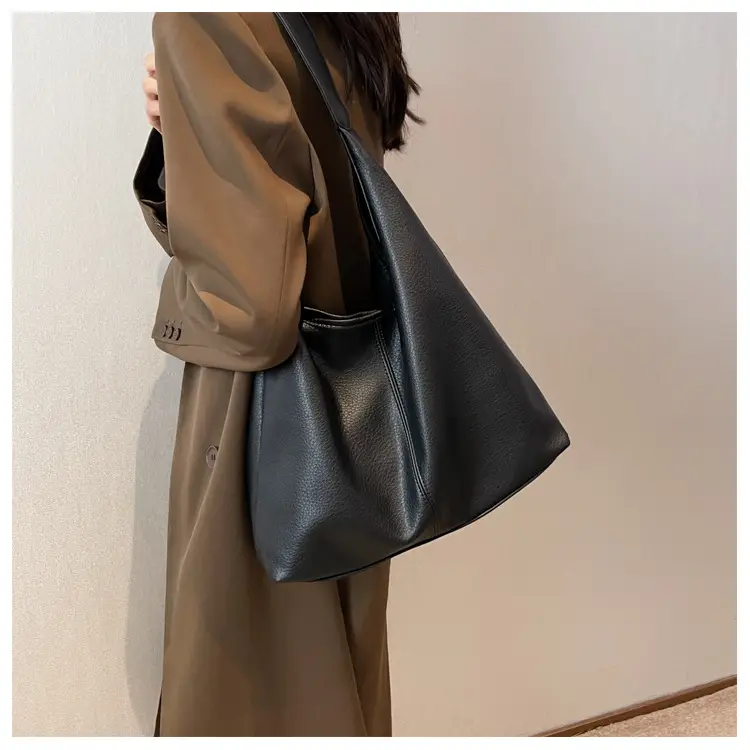 Vintage Litchi Underarm Bucket Bag Women 2025 — feature 25