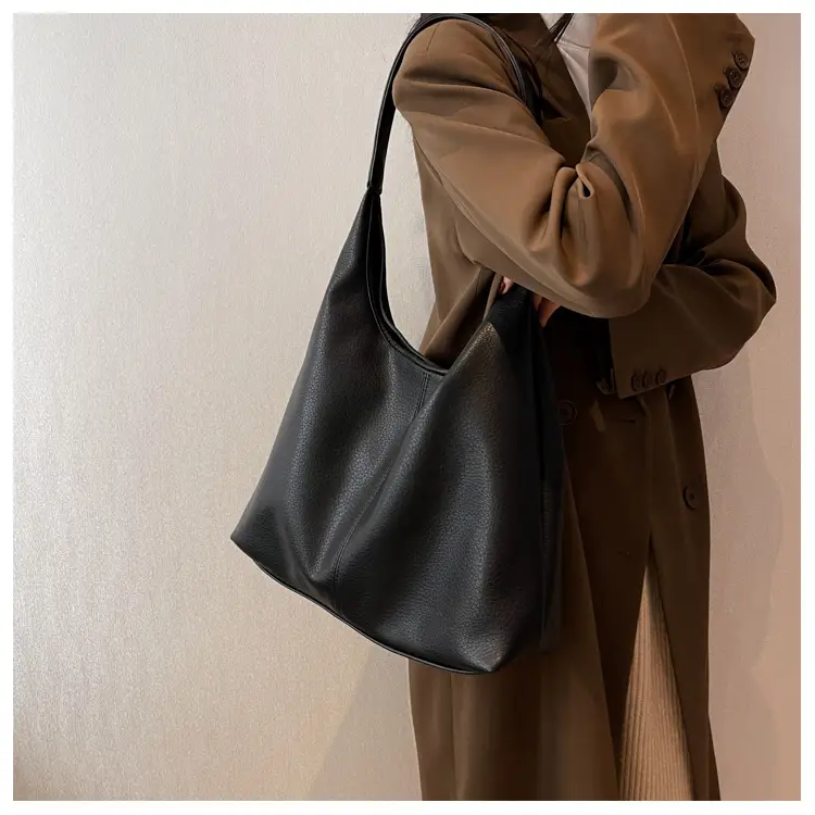 Vintage Litchi Underarm Bucket Bag Women 2025 — feature 26