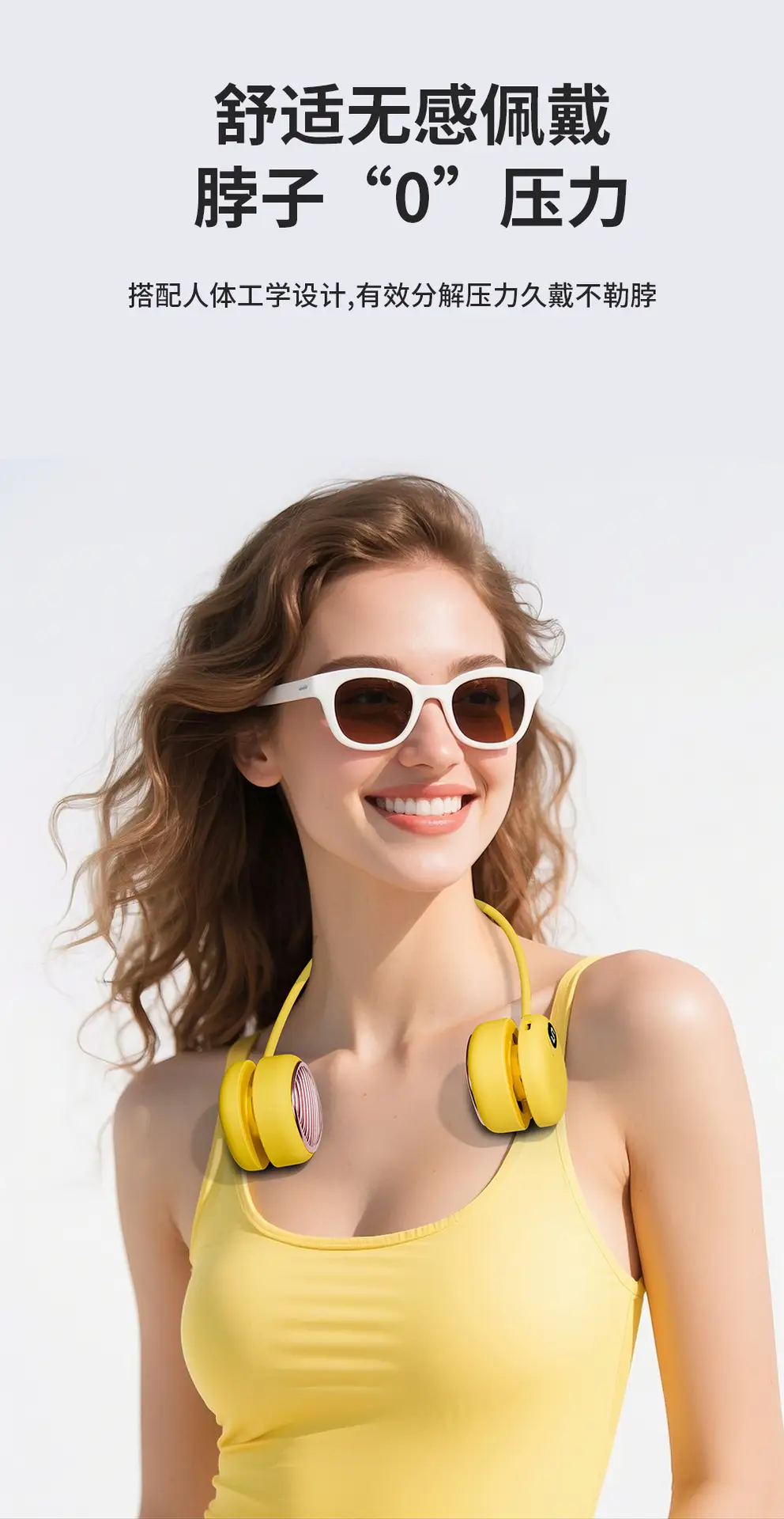 New Lazy Hanging Neck Fan Rechargeable USB Leafless Hanging Neck Fan Convenient Portable Sports Student Fan — feature 10