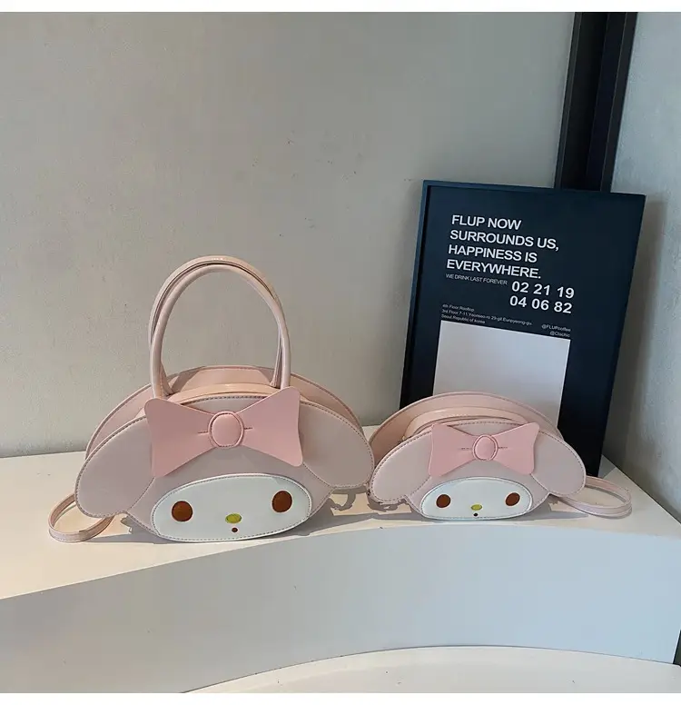 Cute Cartoon Bow Shoulder Bag Women Pink White — feature 11