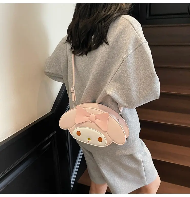 Cute Cartoon Bow Shoulder Bag Women Pink White — feature 13