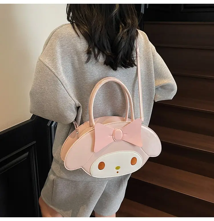 Cute Cartoon Bow Shoulder Bag Women Pink White — feature 15