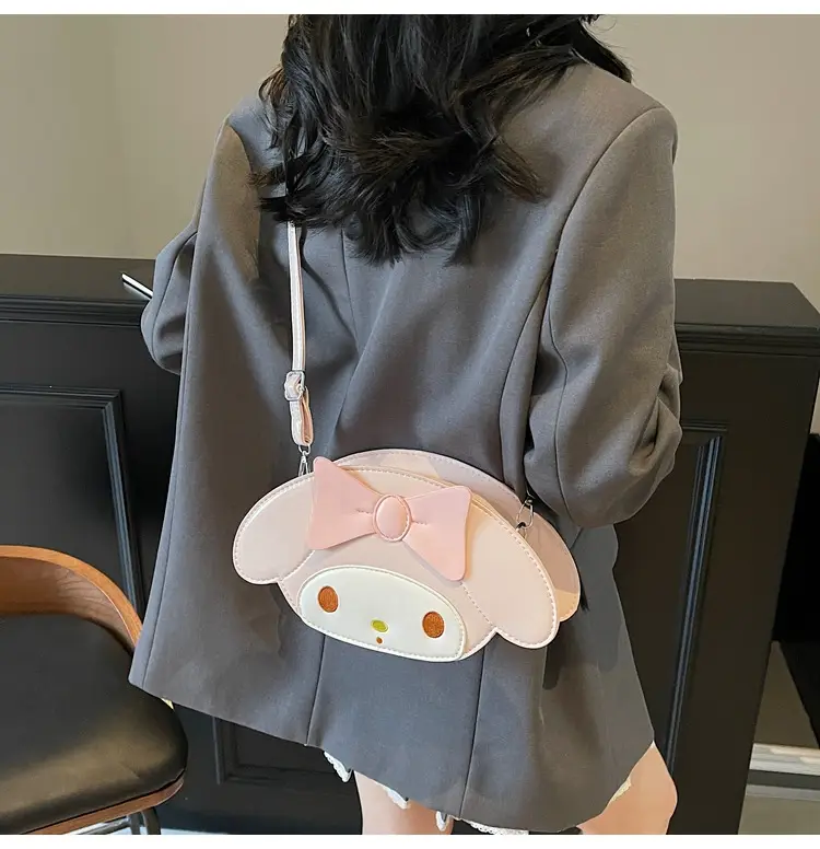 Cute Cartoon Bow Shoulder Bag Women Pink White — feature 20