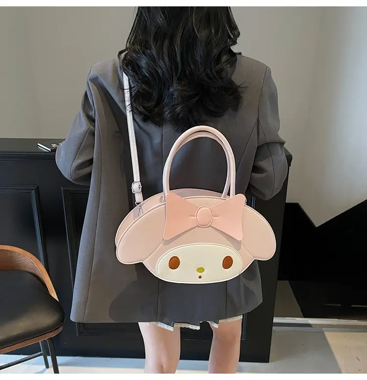 Cute Cartoon Bow Shoulder Bag Women Pink White — feature 21