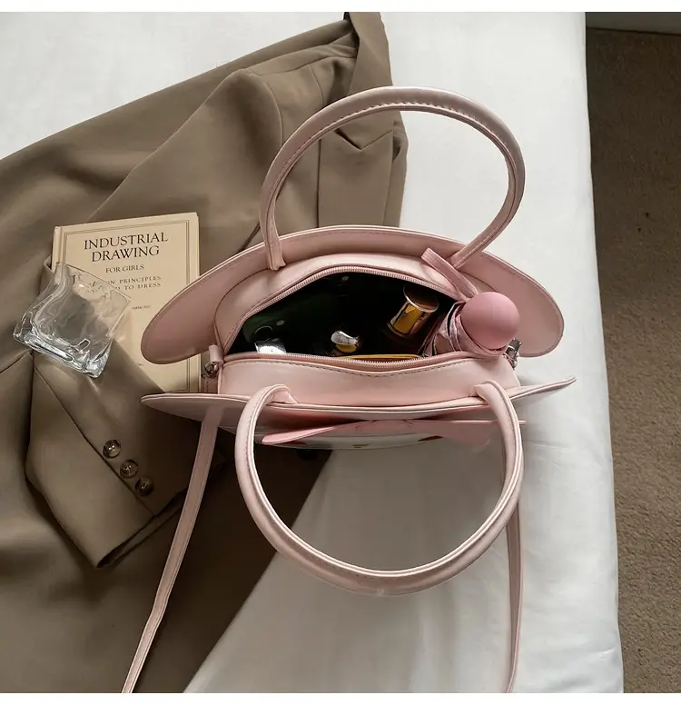Cute Cartoon Bow Shoulder Bag Women Pink White — feature 23