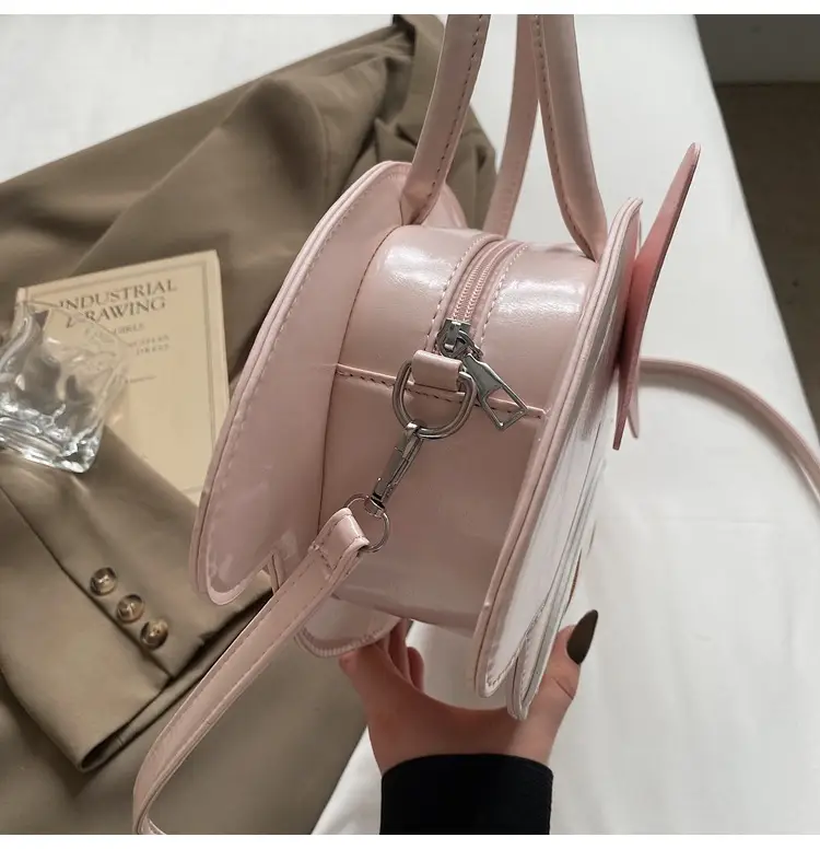 Cute Cartoon Bow Shoulder Bag Women Pink White — feature 25